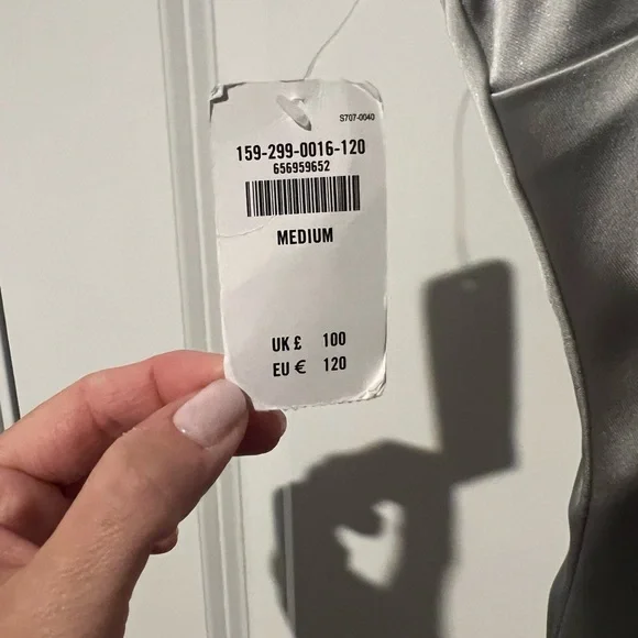 Abercrombie & Fitch Satin Stretch Column Midi Slip Dress Grey M - Picture 11 of 11